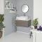 Meuble pour vasque à poser Gris & Blanc 80cm Newington