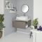 Meuble pour vasque à poser Gris & Blanc 80cm Newington
