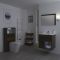 Meuble Lavabo 46.5x61cm & Pack WC Hoxton effet chêne foncé