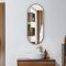 Miroir mural ovale – Or satiné – 100 cm x 40 cm - Gianna
