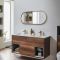 Miroir mural ovale – Or satiné – 100 cm x 40 cm - Gianna