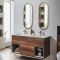 Miroir mural ovale – Or satiné – 100 cm x 40 cm - Gianna