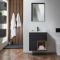 Meuble de salle de bain suspendu avec niche ouverte – 61 cm – Choix de finitions, de lavabos et lumières LED en option – Hoxton