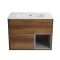 Meuble de salle de bain suspendu avec niche – 81 cm – Choix de finitions, de plan vasques et lumières LED en option – Hoxton