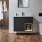 Meuble de salle de bain suspendu avec niche – 81 cm – Choix de finitions, de plan vasques et lumières LED en option – Hoxton