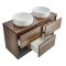 Meuble double vasque suspendu - Avec niches - 120 cm – Choix de finitions, vasque et lumières LED en option – Hoxton
