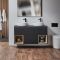 Meuble double vasque suspendu - Avec niches - 120 cm – Choix de finitions, vasque et lumières LED en option – Hoxton