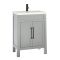 Meuble lavabo rétro avec lavabo – 61,5 cm – Gris clair – Avec meuble WC et cuvette à poser Sandford – Choix de poignées – Warwick