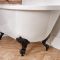 Baignoire semi-îlot rétro d’angle – Blanc – 168,5 cm x 75 cm – Pieds noirs – Option d’angle droit ou gauche - Legend