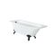 Baignoire semi-îlot rétro d’angle – Blanc – 168,5 cm x 75 cm – Pieds noirs – Option d’angle droit ou gauche - Legend