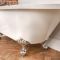 Baignoire semi-îlot rétro d’angle – Blanc – 168,5 cm x 75 cm – Choix de pieds – Option d’angle droit ou gauche – Legend