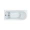 Baignoire semi-îlot rétro d’angle – Blanc – 168,5 cm x 75 cm – Pieds or brossé – Option d’angle droit ou gauche – Elton