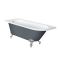 Baignoire semi-îlot rétro d’angle – Gris pierre – 168,5 cm x 75 cm – Choix de pieds – Option d’angle droit ou gauche – Elton