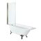 Baignoire semi-îlot rétro d’angle avec pare-baignoire – Blanc – 168,5 cm x 75 cm – Pieds or brossé – Option d’angle droit ou gauche - Legend