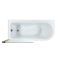 Baignoire semi-îlot rétro d’angle avec pare-baignoire – Blanc – 168,5 cm x 75 cm – Pieds or brossé – Option d’angle droit ou gauche - Legend