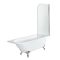 Baignoire semi-îlot rétro d’angle avec pare-baignoire – Blanc – 168,5 cm x 75 cm – Choix de pieds – Option d’angle droit ou gauche – Legend