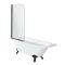 Baignoire semi-îlot rétro d’angle avec pare-baignoire – Gris pierre – 168,5 cm x 75 cm – Choix de pieds – Option d’angle droit ou gauche – Elton