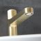Mitigeur lavabo monotrou moderne haut – Bouton poussoir – Or satiné - Idro