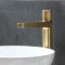 Mitigeur lavabo monotrou moderne haut – Bouton poussoir – Or satiné - Idro