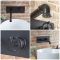 Mitigeur lavabo mural - Design industriel (Steampunk) - Noir - Zandra