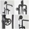 Mitigeur baignoire douche îlot - Design industriel (Steampunk) - Noir - Zandra