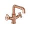 Robinet mélangeur lavabo monotrou – Design industriel (Steampunk) – Cuivre satiné – Zandra