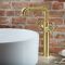 Mitigeur lavabo haut – Design industriel (Steampunk) – Or satiné – Zandra