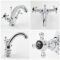 Mitigeur Lavabo Rétro à Poignées en Croisillons – Chromé et Noir - Elizabeth
