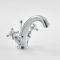 Mélangeur lavabo rétro – Commandes croisillon – Chromé et blanc - Elizabeth