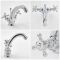 Mélangeur lavabo rétro – Commandes croisillon – Chromé et blanc - Elizabeth