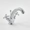 Mélangeur lavabo rétro – Commandes croisillon – Chromé et blanc - Elizabeth