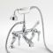 Robinet bain douche avec commandes à levier rétro - Chromé et blanc - Elizabeth