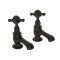 Paire de robinets lavabo – Commandes en croisillon – Noir - Elizabeth