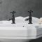 Paire de robinets lavabo – Commandes en croisillon – Noir - Elizabeth