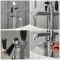 Mitigeur bain douche rétro en îlot – Commande Levier – Chromé et noir – Elizabeth
