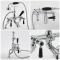 Robinet bain douche rétro – Commandes à leviers – Chromé et noir - Elizabeth