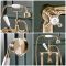Mélangeur bain douche rétro – Commande en croisillon – Or satiné – Elizabeth