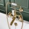 Mélangeur bain douche rétro – Commande en croisillon – Or satiné – Elizabeth