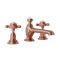 Mélangeur lavabo rétro – 3 trous – Commandes croisillon – Cuivre satiné – Elizabeth