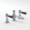 Mélangeur lavabo 3 trous – Commandes leviers - Chromé et noir - Elizabeth