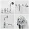 Mélangeur bain douche 4 trous – Commandes leviers – Chromé et blanc – Elizabeth