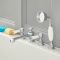 Mélangeur bain douche 4 trous – Commandes leviers – Chromé et blanc – Elizabeth