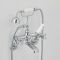 Mélangeur bain douche mural rétro – Commandes croisillons – Chromé et blanc - Elizabeth