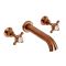 Mélangeur lavabo mural rétro – 3 trous – Commande en croisillon – Cuivre satiné – Elizabeth