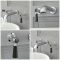 Mélangeur lavabo mural rétro à 3 trous – Commandes à levier – Chromé et noir  - Elizabeth