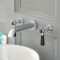 Mélangeur lavabo mural rétro à 3 trous – Commandes à levier – Chromé et noir  - Elizabeth
