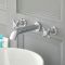 Mélangeur lavabo mural rétro à 3 trous – Commandes croisillons – Chromé et blanc - Elizabeth