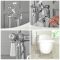 Robinet bain douche îlot rétro – Commandes leviers – Chromé et blanc - Elizabeth