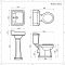 Ensemble de salle de bain rétro – Cabine de douche, pack WC & lavabo sur colonne - Richmond