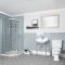 Ensemble de salle de bain rétro - Cabine de douche, pack WC et lavabo sur pieds – Richmond